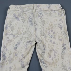 AMERICAN EAGLE Cream Printed Stretch Jegging Jeans